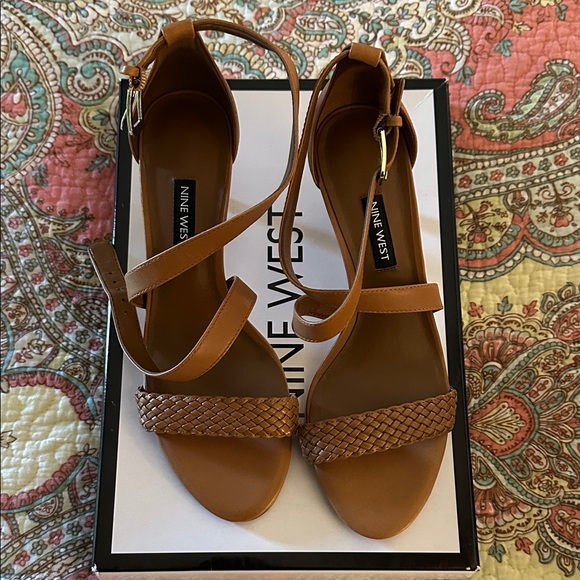 Nine West Tan Woven Strap Sandals - Picture 1 of 4